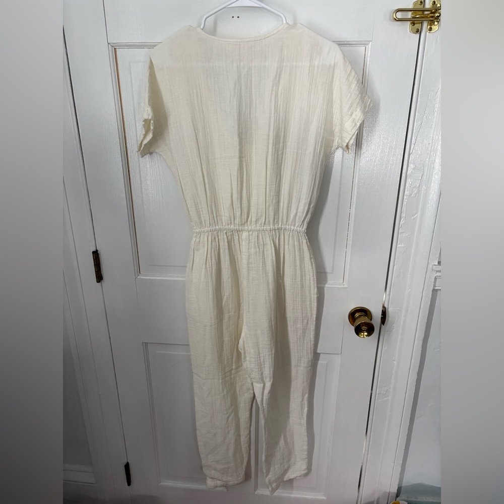 Jen’s Pirate Booty Free People Off-White Ivory Cotton Jumpsuit, Size Small (S) - Picture 6 of 10